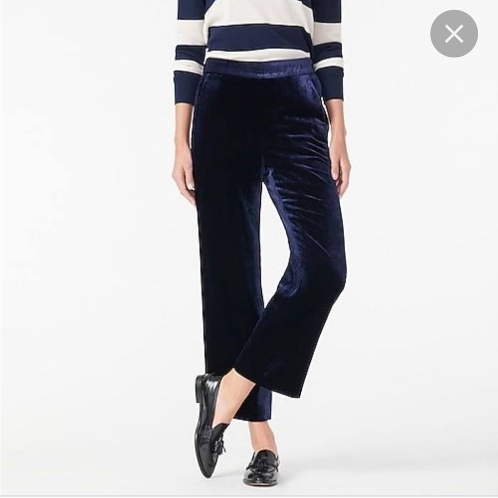 J Crew Navy Velvet Peyton Pants